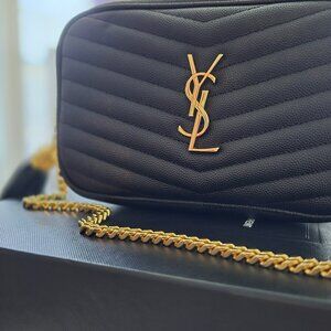 Saint Laurent Grain De Poudre Matelasse Monogram Mini Lou Camera Bag